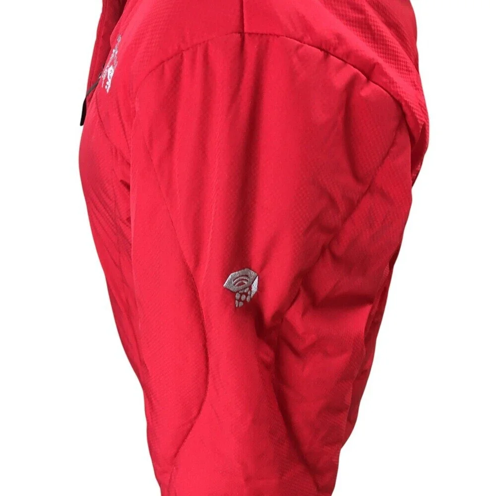 Mountain Hard Wear Winter Down Coat Women's Size Small Red Hooded Faux Fur